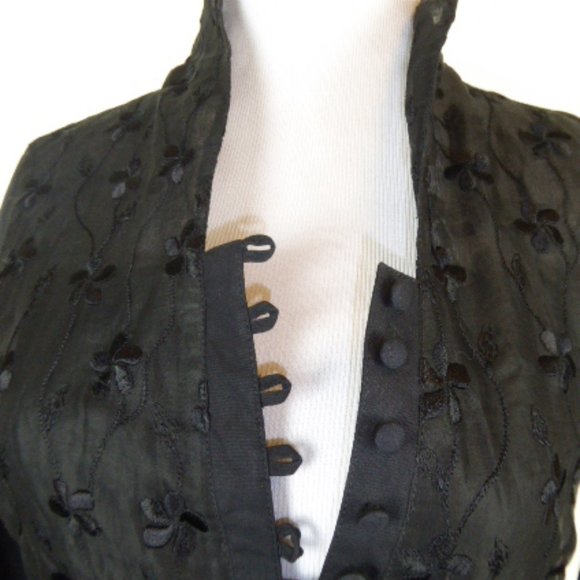 ANNE FONTAINE embroidered mandarin collar shirt Jacket NAILA 0 xs